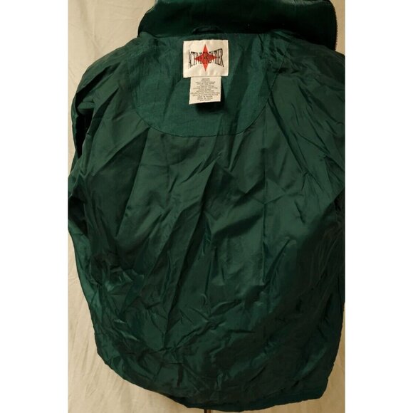 Vtg Active Frontier Womens Medium Shiny Blue green Full Zip Windbreaker Jacket - Picture 9 of 10